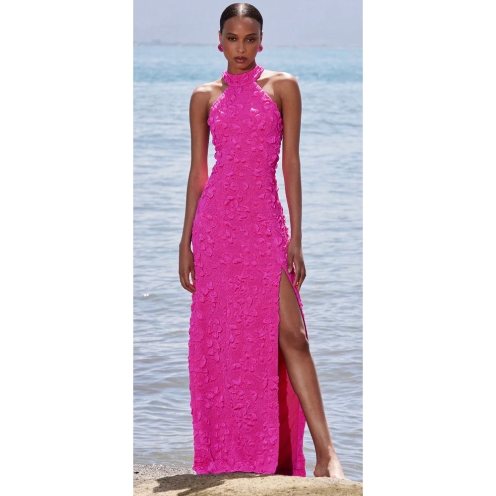 PATBO STRETCH JACQUARD MAXI DRESS